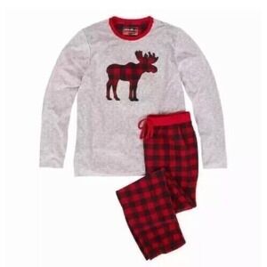 New Men's Eddie Bauer Christmas Pajama Sets Size XXL Flannel Red Pants Moose Top